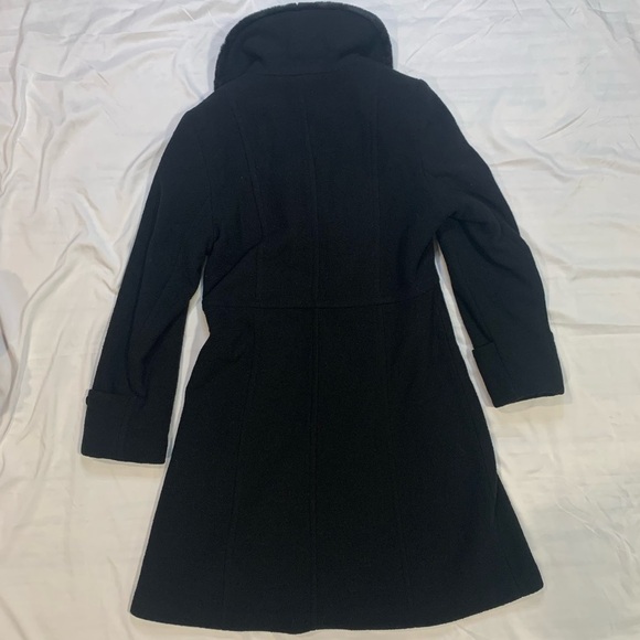 Jones New York Longline Wool Winter Dress Coat with  Faux Fur Collar, Size 10 - Picture 2 of 8